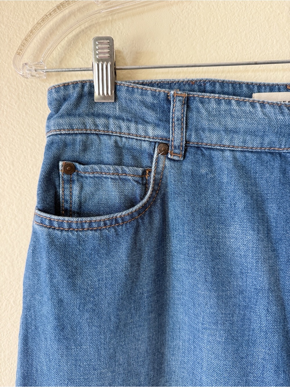 Weekend Max Mara 100% Cotton Wide Leg Denim Pants - Picture 4 of 12